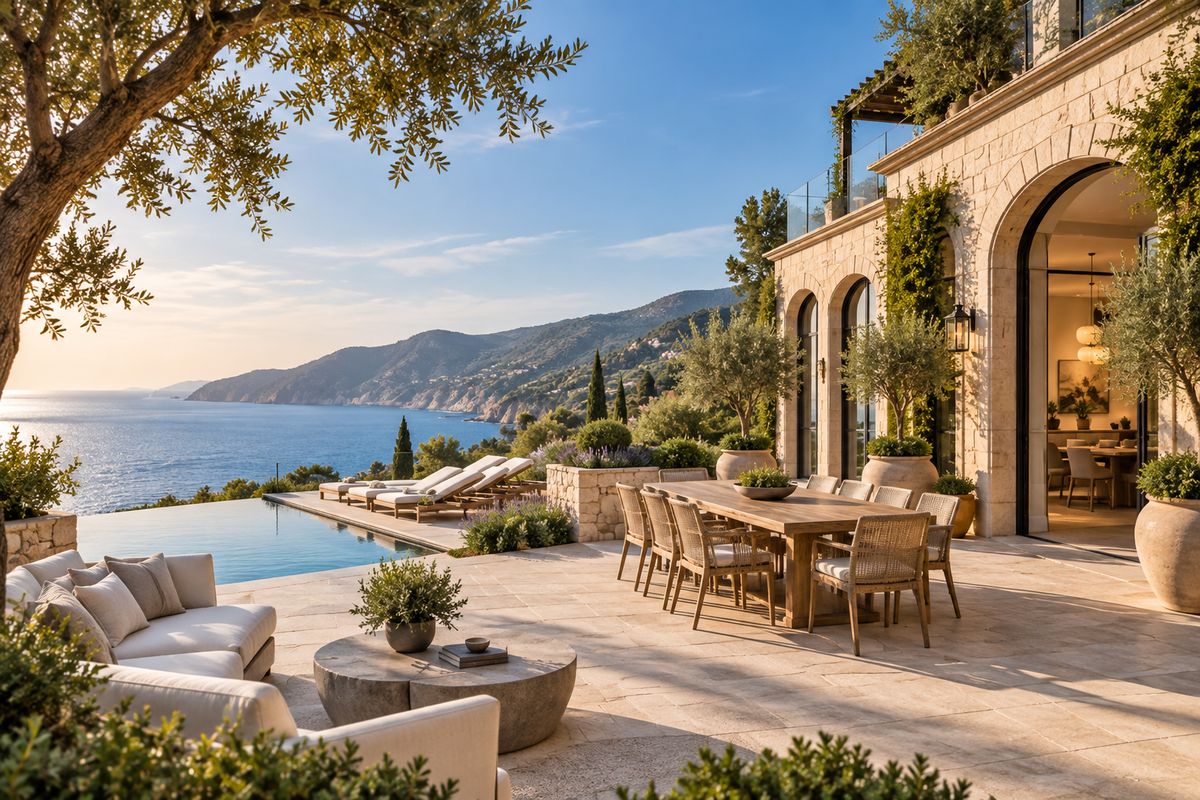A Bel Air estate photographed at golden hour
