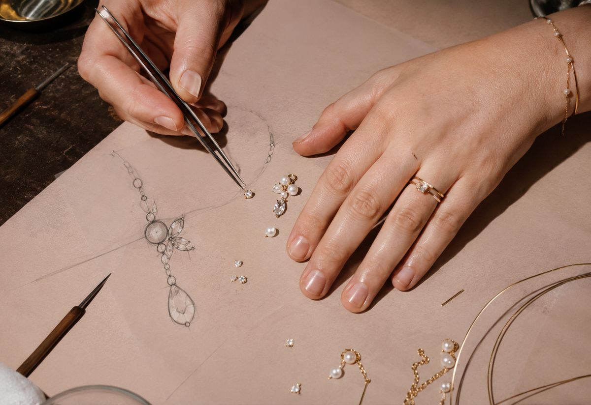 Design sketches for the Strand necklace
